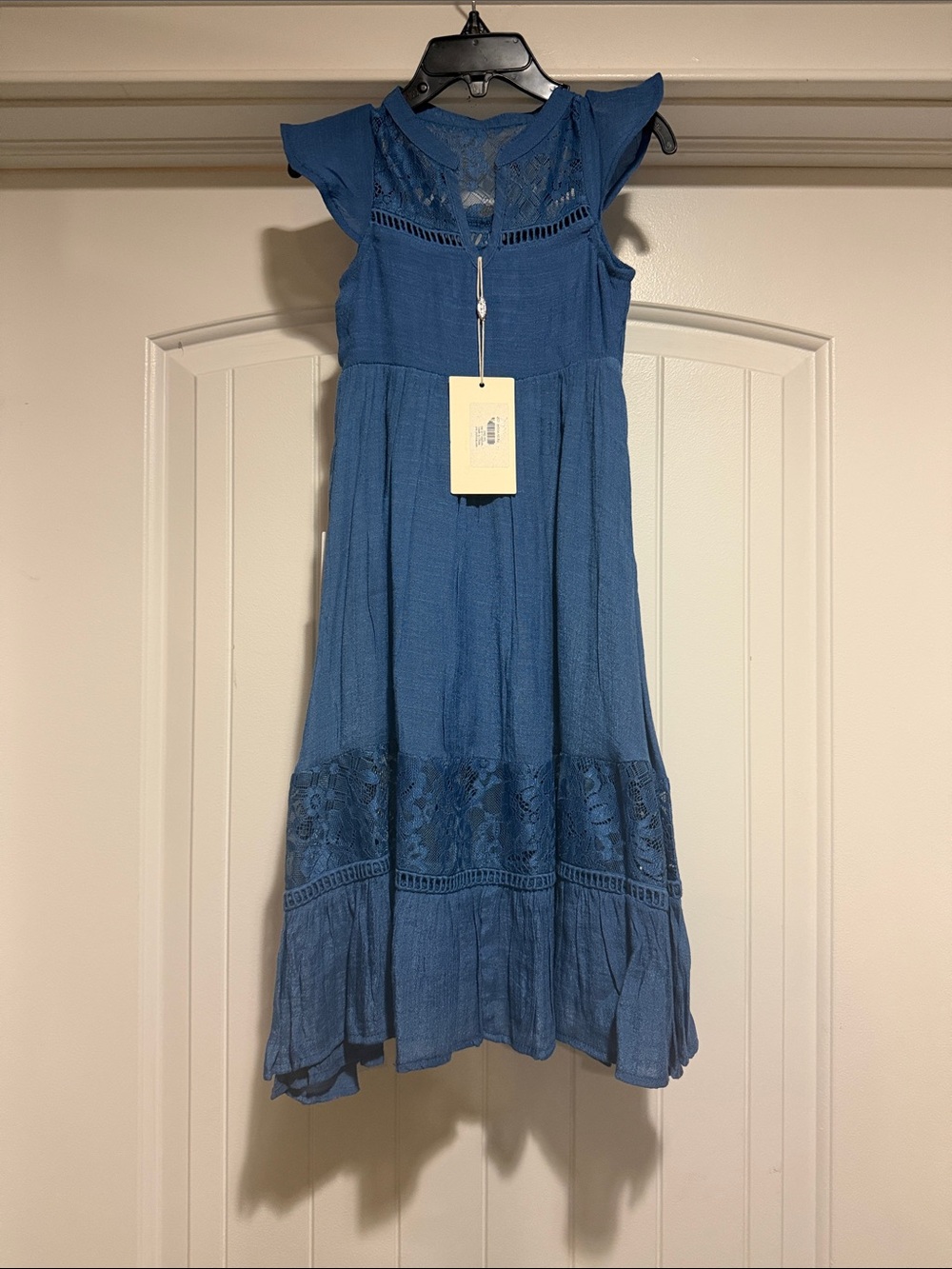 Blue Lace-Trim Girls' Dress Size 3.